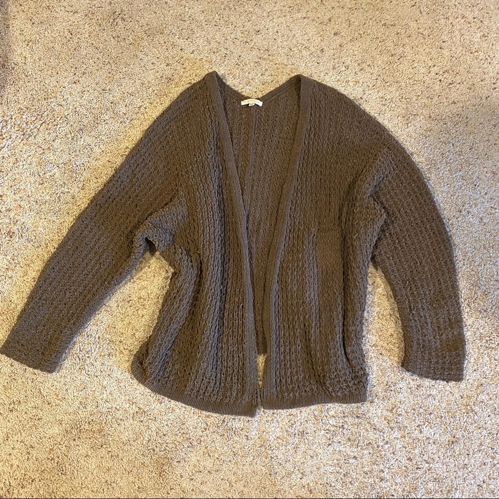 💰LA hearts olive green fuzzy cardigan.